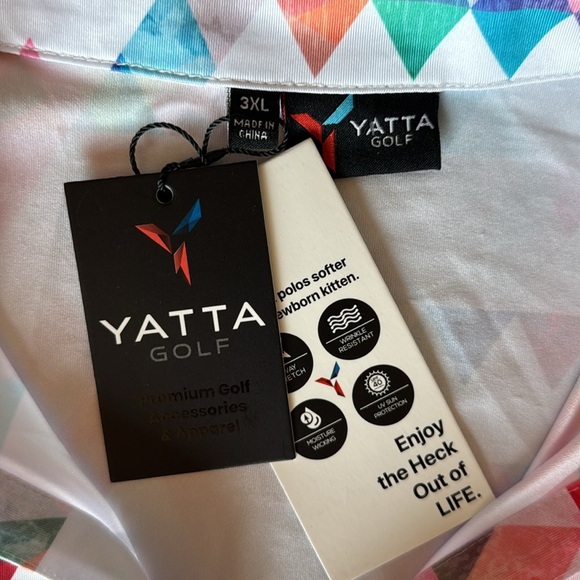 NWT Yatta “Colors of Life” Womens Golf Shirt polo 3XL Rainbow activewear Tennis - Picture 4 of 8